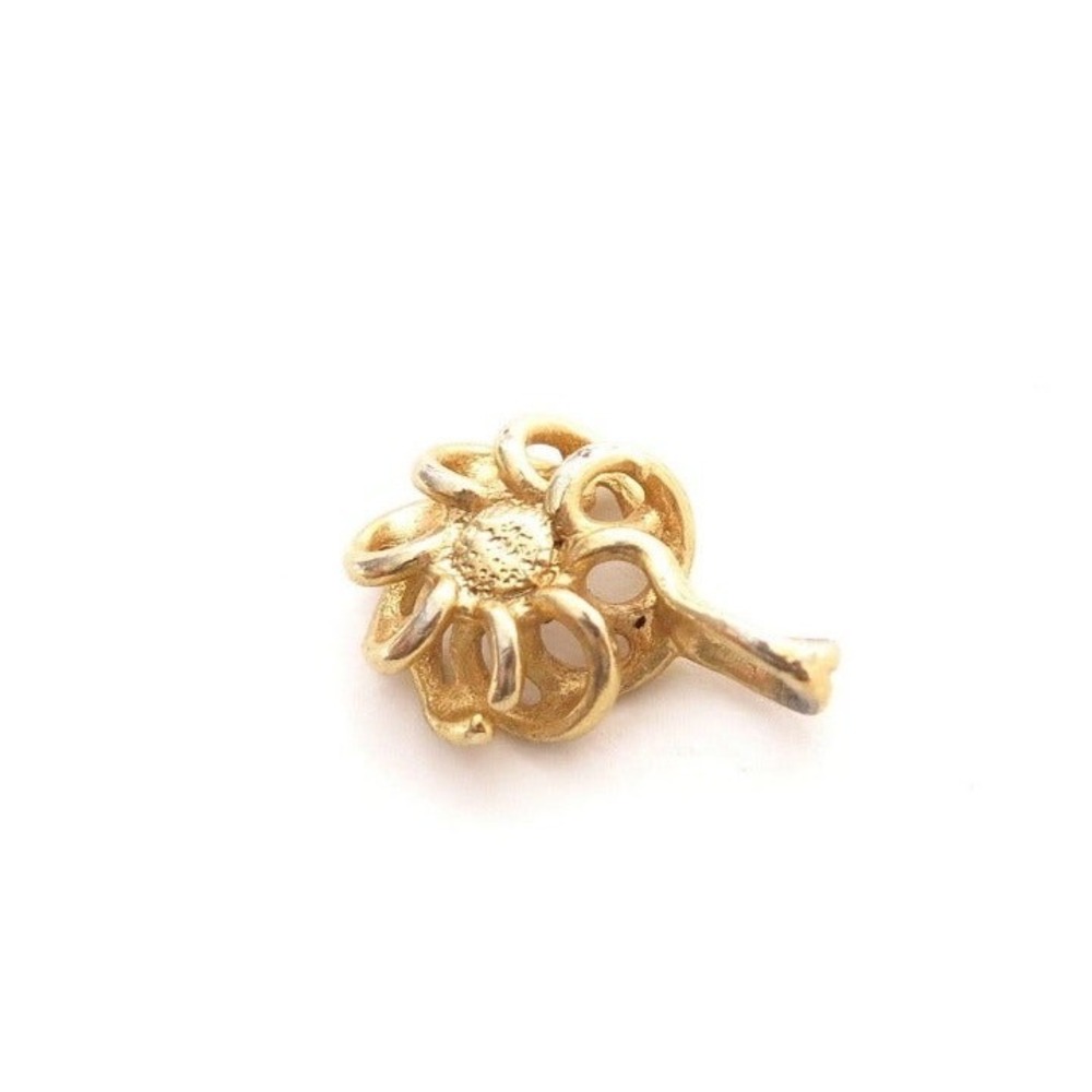 Gold Pinwheel Flower Rhinestone Pendant - Picture 2 of 3